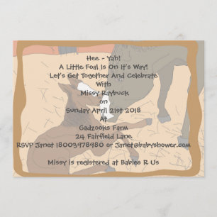 Baby Horse Birth Baby shower Invitation Kaart
