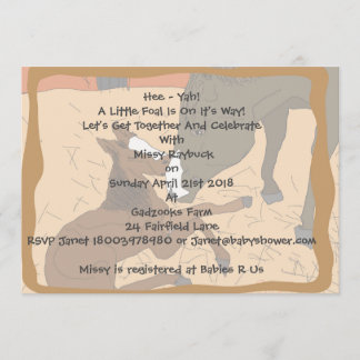 Baby Horse Birth Baby shower Invitation Kaart