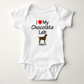Baby houdt van chocolade lab hond romper (Voorkant)