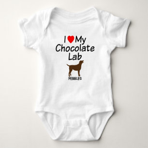 Baby houdt van chocolade lab hond romper