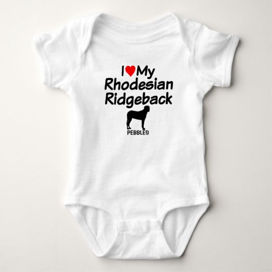 Baby houdt van Rhodesian Ridgeback Dog Romper (Voorkant)