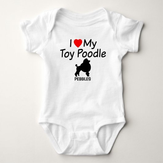 Baby houdt van Speelgoed Poedel Hond Romper (Voorkant)