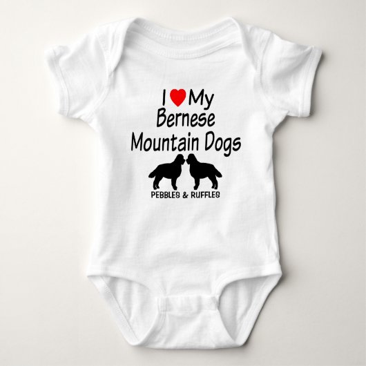 Baby houdt van twee Berner berghonden Romper (Voorkant)