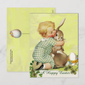 BABY HUGGGGGENDE EENVOUDIGE BUNNY FEESTDAGENKAART (Voorkant / Achterkant)