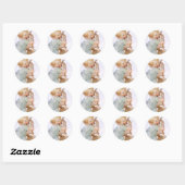Baby Hugging Easter Bunny Ronde Sticker (Vel)