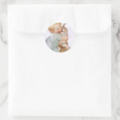 Baby Hugging Easter Bunny Ronde Sticker (Tas)