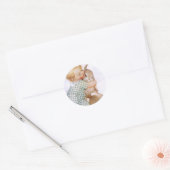 Baby Hugging Easter Bunny Ronde Sticker (Envelop)