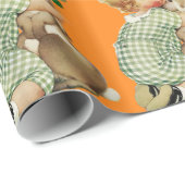 BABY HUGGING RABBIT Irish St. Patrick's Day, Oranj Cadeaupapier (Rol Hoek)