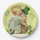 BABY HUGGING RABBIT IRISH ST. PATRICK'S DAY PARTY PAPIEREN BORDJE (Voorkant)