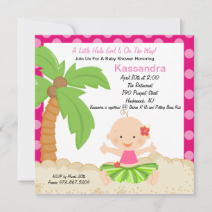 Baby Hula Girl Baby shower Kaart