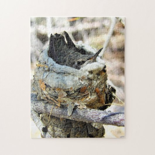 Baby Hummingbird in Nest Spring 2020 Legpuzzel (Verticaal)