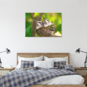 Baby hummingbirds canvas afdruk (Insitu (Slaapkamer))