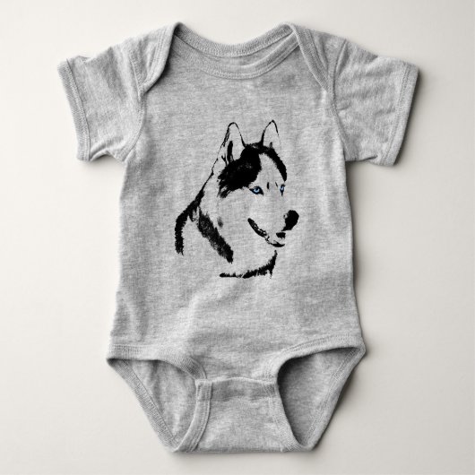 Baby Husky Creeper Husky Dog Baby Bodysuit (Voorkant)