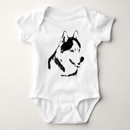 Baby Husky Creeper Sled Dog Baby Husky Gift Romper (Voorkant)