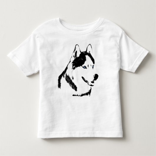 Baby Husky Shirt Sled Dog Toddler Husky T-shirts (Voorkant)