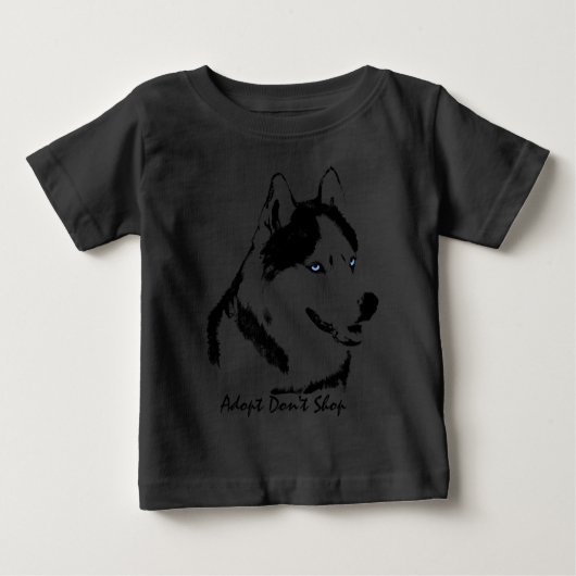 Baby husky Shirt slee hond Baby honkbaltrui (Voorkant)