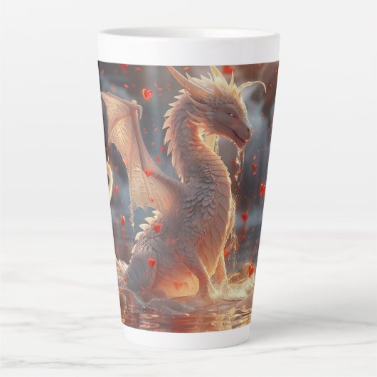 Baby Ice Dragon digitale kunst Latte Mok (Voorkant)