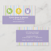 Baby Icon Trio Stripes Lila Visitekaartje (Voorkant / Achterkant)