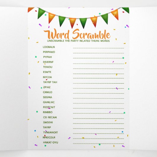 Baby Ierse eerste verjaardagsfeestjes Drieluik Uitnodiging (Binnenkant midden)