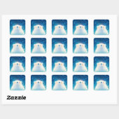 Baby ijsbeer rustend in zachte gras vierkante sticker (Vel)