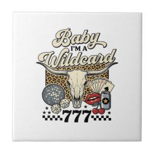 Baby Ik ben een Joker Vintage Western Casino T-shi Tegeltje