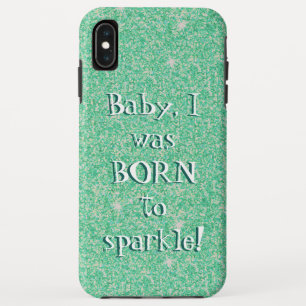 Baby, ik ben geboren in de spleet - groene glitter Case-Mate iPhone case