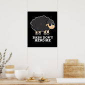 Baby Ik hou niet van schimmels. Poster (Keuken)