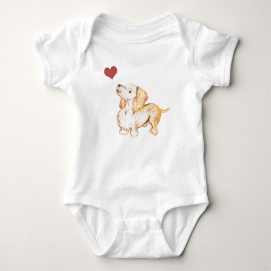 baby Ik hou van dachshunds winnie the dachshund Romper (Voorkant)