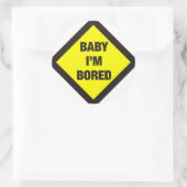 Baby Ik verveel me Ronde Sticker (Tas)