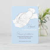 Baby Illustratie Doopuitnodiging Kaart (Staand voorkant)