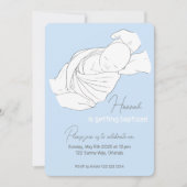 Baby Illustratie Doopuitnodiging Kaart (Voorkant)