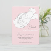 Baby Illustratie Doopuitnodiging Kaart (Staand voorkant)