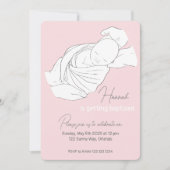 Baby Illustratie Doopuitnodiging Kaart (Voorkant)