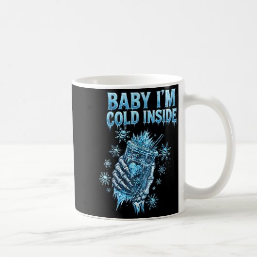 Baby I'm Cold Inside Iced Coffee Heart Skeleton Ch Koffiemok (Rechts)