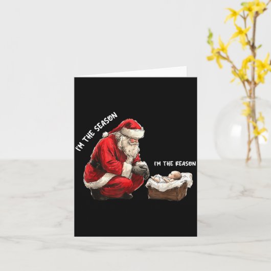 Baby I'm The Season Im The Reason Santa Religious  Kaart (Gele Bloem)