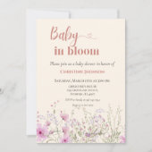 Baby in a bloom wildflower baby shower uitnodiging (Voorkant)