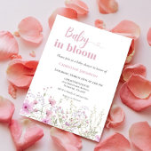 Baby in a bloom wildflower baby shower uitnodiging