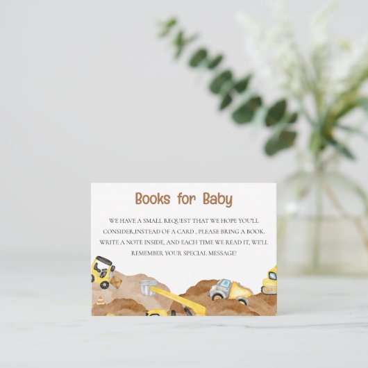 baby in aanbouw baby shower Boek Informatiekaartje (Staand voorkant)