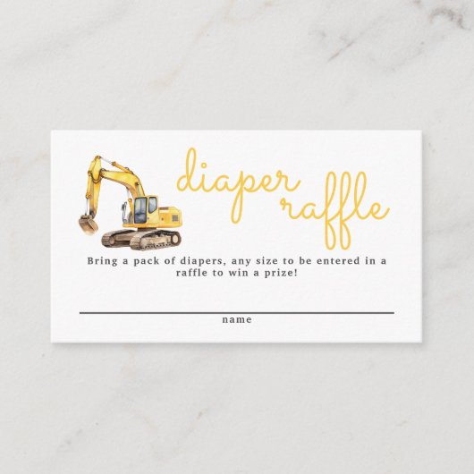 Baby In aanbouw Baby showers luier Raffle Informatiekaartje (Voorkant)