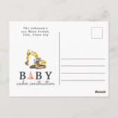 Baby In aanbouw Boy Baby shower Uitnodiging (Achterkant)