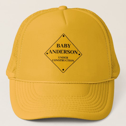 "Baby in aanbouw" Trucker Pet (Voorkant)