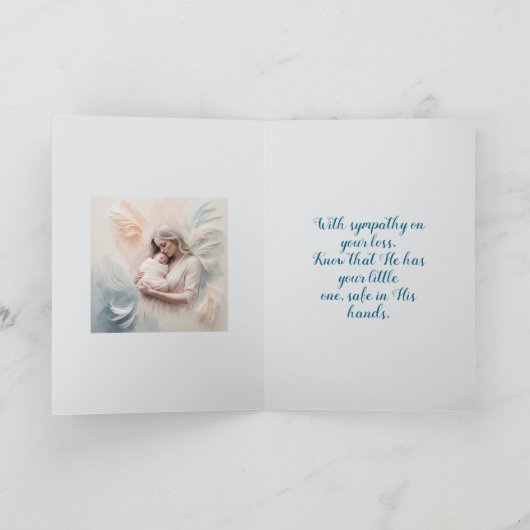BABY IN ANGEL ARMS SYMPATHIEKAART BEDANKKAART (Binnen)