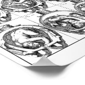 Baby in baarmoeder  vroedvrouw anatomie illustrati poster (Hoek)