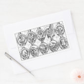 Baby in baarmoeder vroedvrouw anatomie illustrati rechthoekige sticker (Envelop)