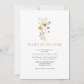 Baby in Baby shower van de bloem-tuin van de wilde Kaart (Voorkant)