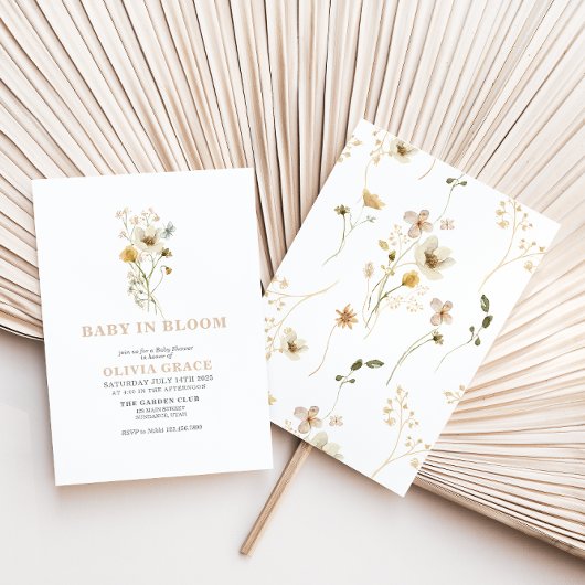 Baby in Baby shower van de bloem-tuin van de wilde Kaart