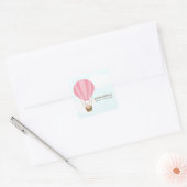 Baby in Balloon Baby shower Vierkante Sticker (Envelop)
