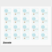 Baby in Balloon Baby shower Vierkante Sticker (Vel)