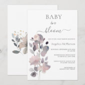 BABY IN BLOEI AS ROZE PASTEL PAARSE BLOES BLOEM KAART (Voorkant / Achterkant)