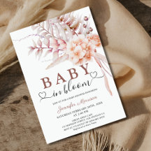 Baby in bloei Baby shower beige lente bloemen